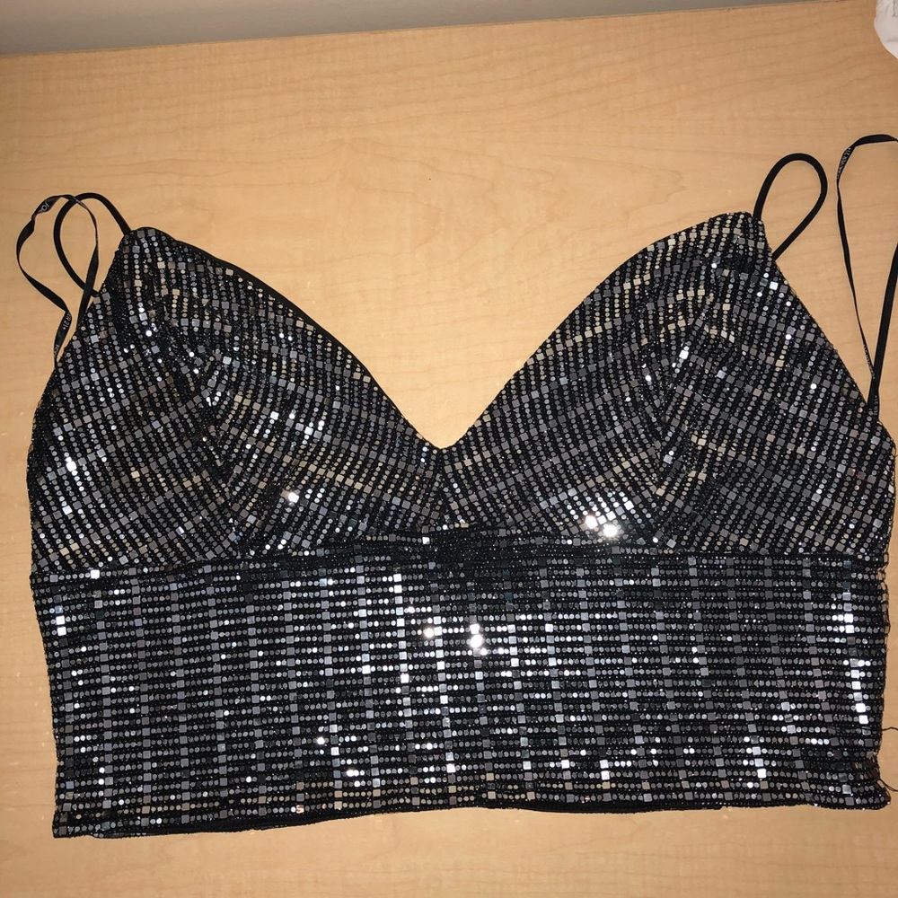 Sequined Crop Top